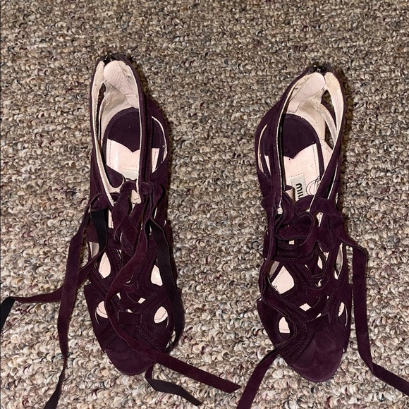 Womens Miu Miu Calzature Donna Ankle Strap Heels - Picture 3 of 9